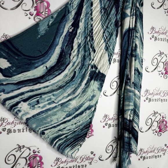 Liz Claiborne Accessories - Liz Claiborne Scarf shawl wrap Marble Print Scarf blue white
